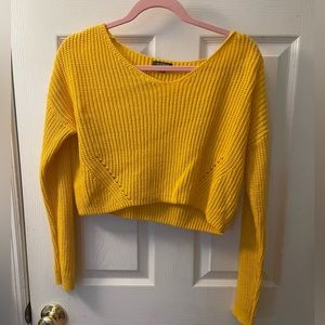 Yellow Cropped Sweater